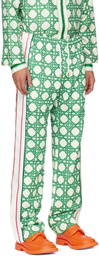 Casablanca Green & White 'Le Monogramme D'Osier' Track Pants