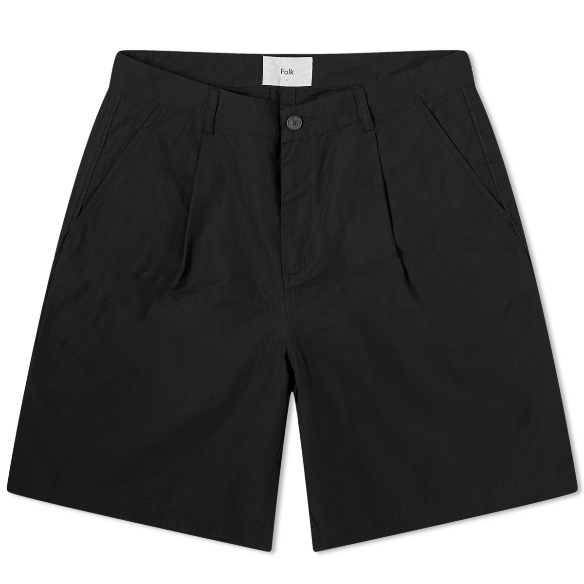 Photo: Folk Men's Wide Fit Shorts in Soft Black