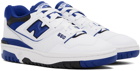 New Balance White & Blue 550 Sneakers