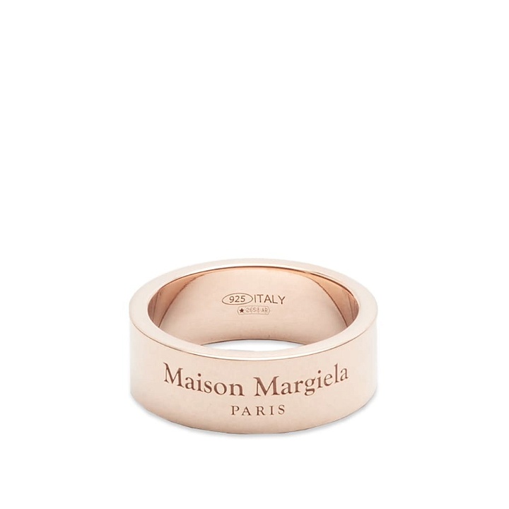 Photo: Maison Margiela Men's Text Logo Band Ring in Rose Gold