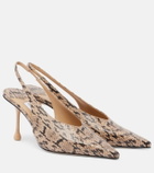 Jimmy Choo Isa snake-effect leather slingback pumps