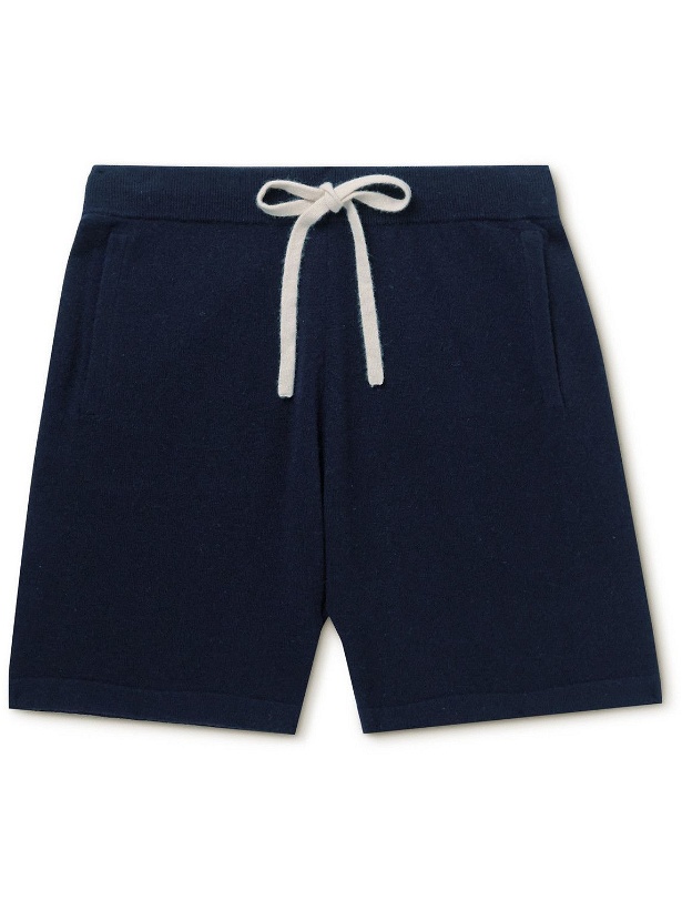 Photo: Allude - Straight-Leg Virgin Wool and Cashmere-Blend Shorts - Blue