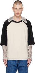NVRFRGT Off-White & Black Crewneck Long Sleeve T-Shirt