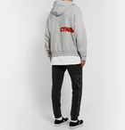 Heron Preston - Logo-Print Mélange Loopback Cotton-Jersey Hoodie - Men - Gray