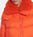 Yves Salomon Shearling-trimmed hooded down jacket