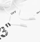 Off-White - Logo-Print Loopback Cotton-Jersey Hoodie - Men - White