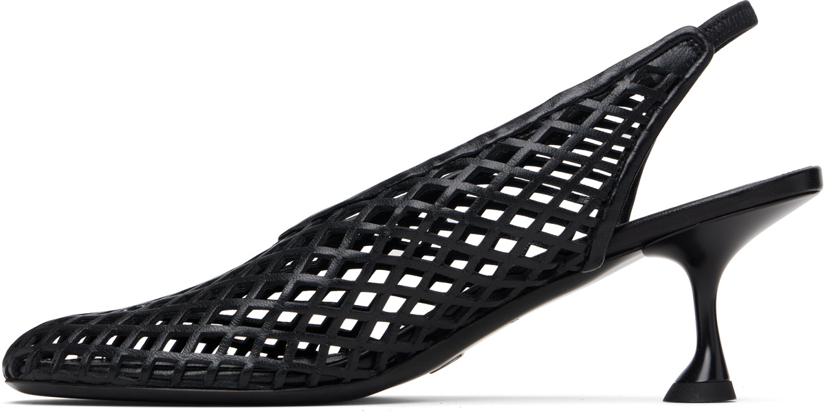 Proenza Schouler Black Tee Perforated Slingback Heels