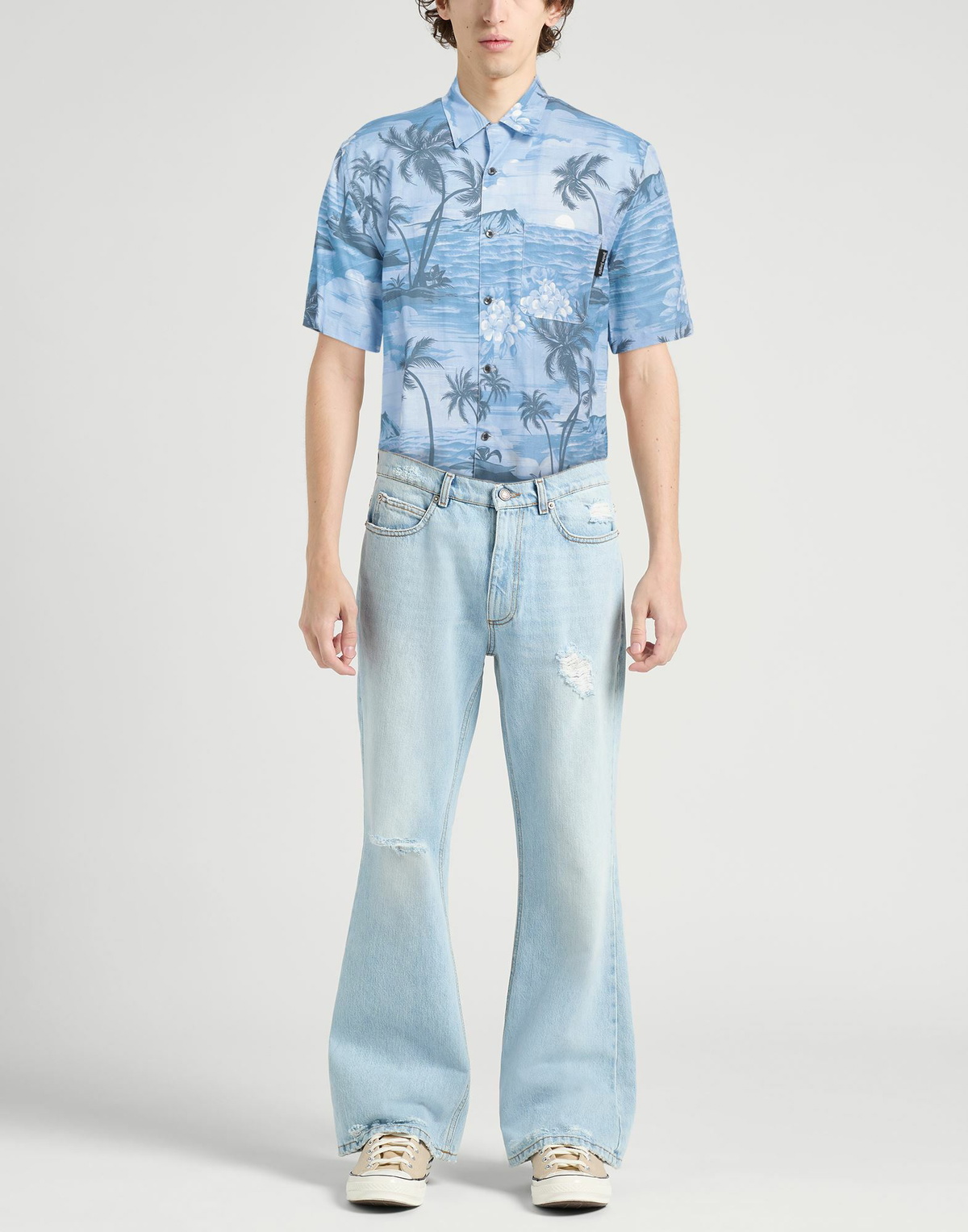 Palm Angels Mens Shirt Light in Blue