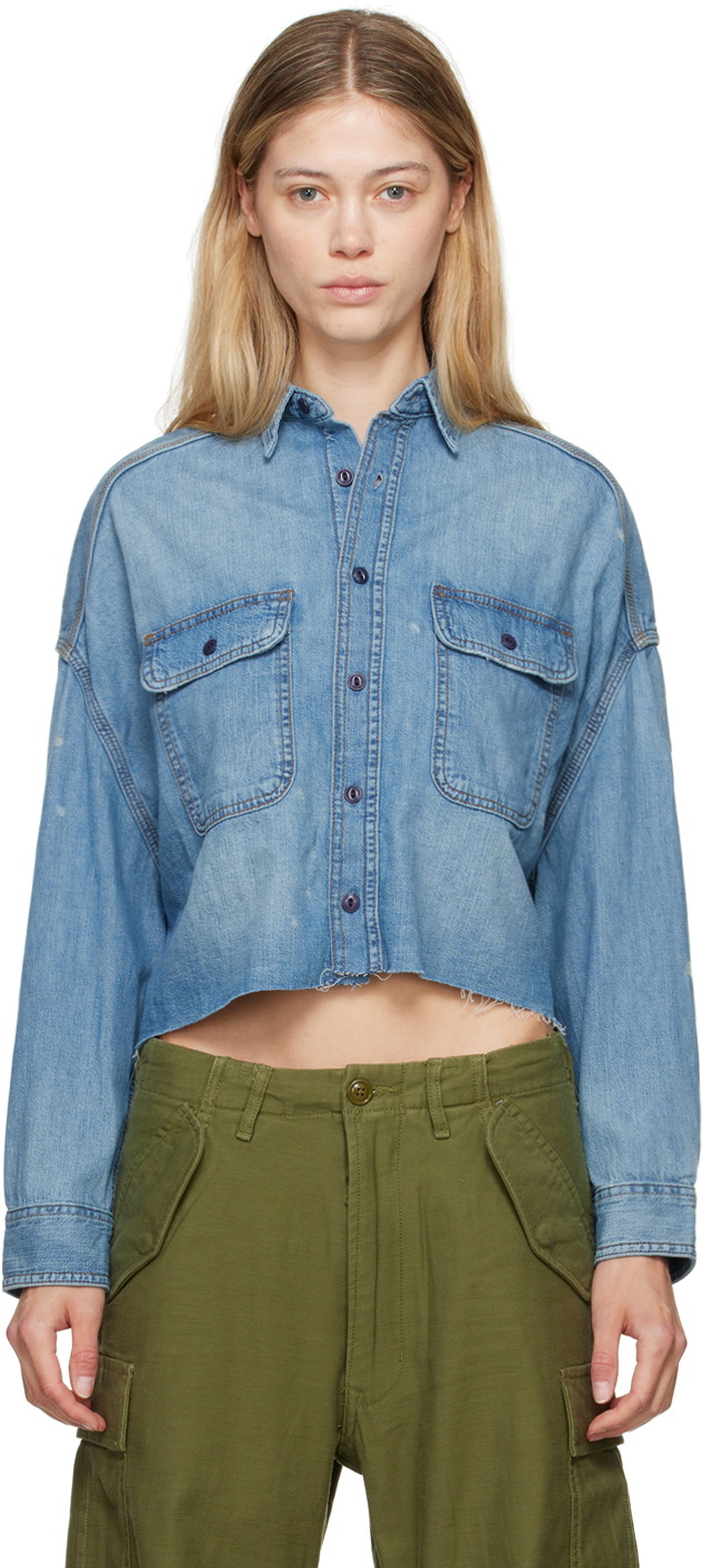 American Blue Cropped Denim Shirt main image 1