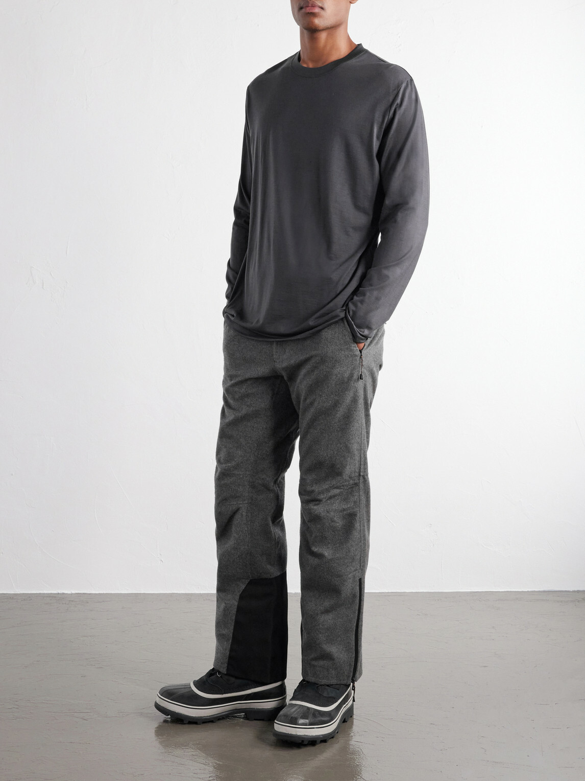 SEASE - Virgin Wool-Jersey Ski Base Layer - Gray