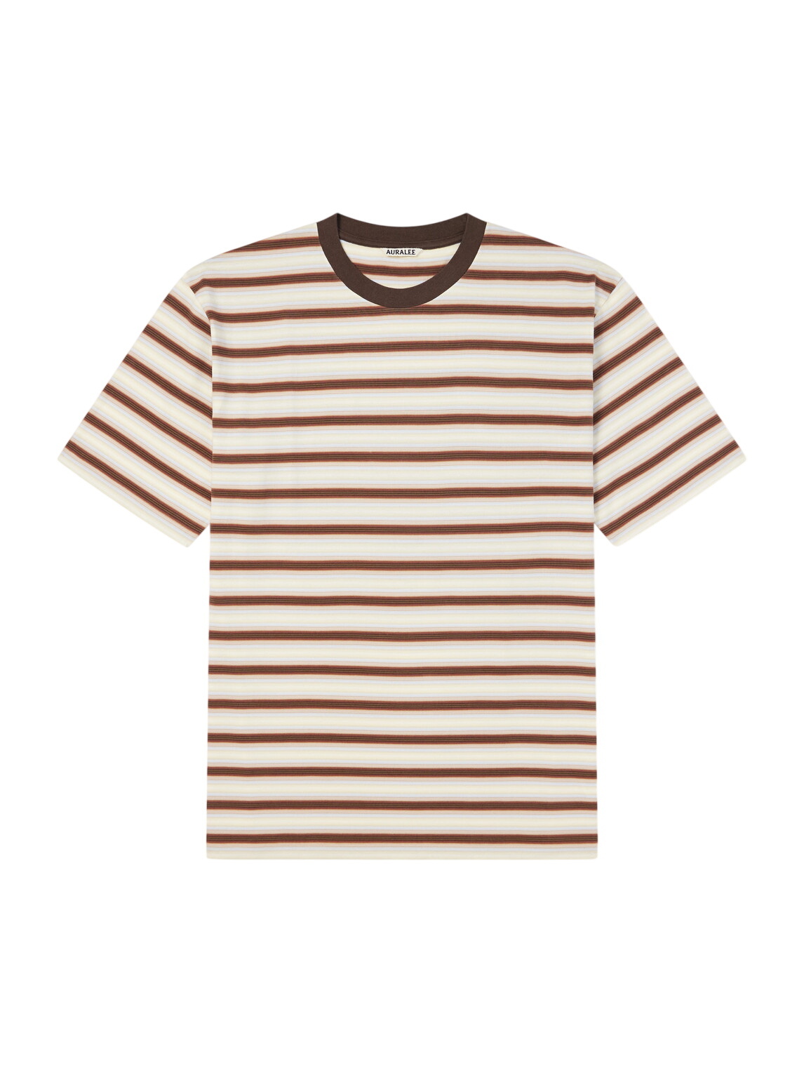 Auralee Men's Super Soft Wool Jersey T-Shirt in Dark Brown Auralee