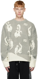 Feng Chen Wang Gray Graphic Sweater