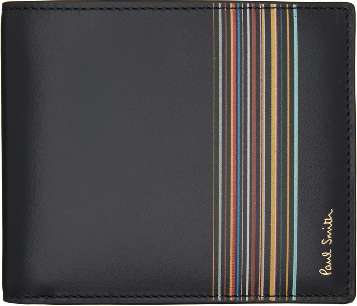 Photo: Paul Smith Black Leather 'Signature Stripe Block' Billfold Wallet