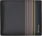 Paul Smith Black Leather 'Signature Stripe Block' Billfold Wallet