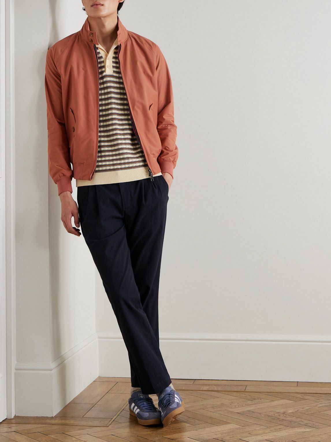 Baracuta - G9 Cotton-Blend Harrington Jacket - Brown