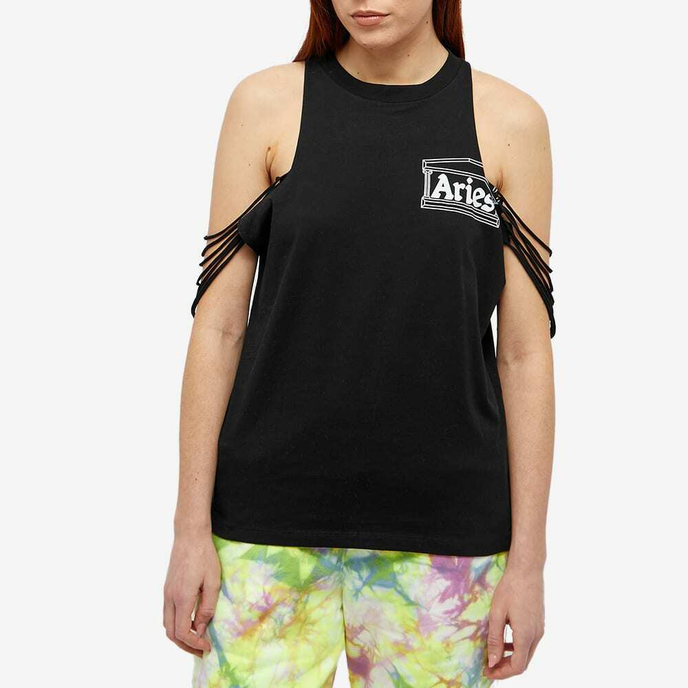 Aries Women's Slashed Shoulder Temple Vest in Black ARIES