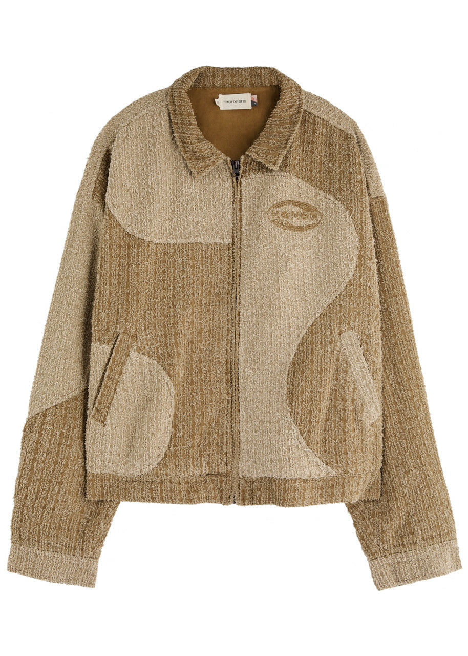 Honor The Gift Panelled Bouclé Cotton Jacket Tan