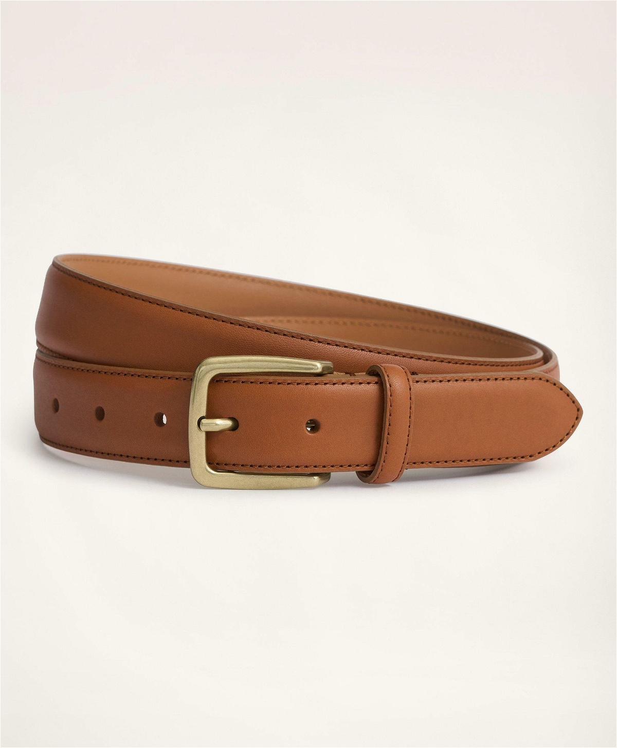 Brooks Brothers Men's Stitched Leather Belt