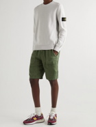 Stone Island - Straight-Leg Logo-Appliquéd Linen Bermuda Shorts - Green