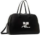 Courrèges Black Heritage Leather Weekender Bag