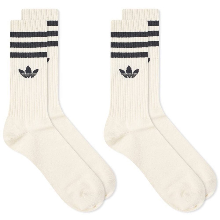 Photo: Adidas Non-Dyed Crew Sock - 2 Pack