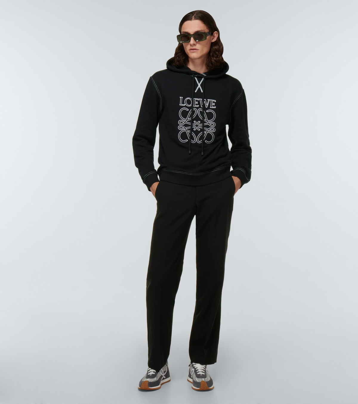 Loewe - Anagram embroidered cotton hoodie Loewe