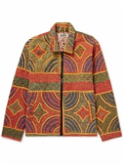 Karu Research - Embroidered Quilted Cotton Jacket - Orange