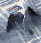 Faherty - Faux Shearling-Lined Checked Cotton and Wool-Blend Overshirt - Blue