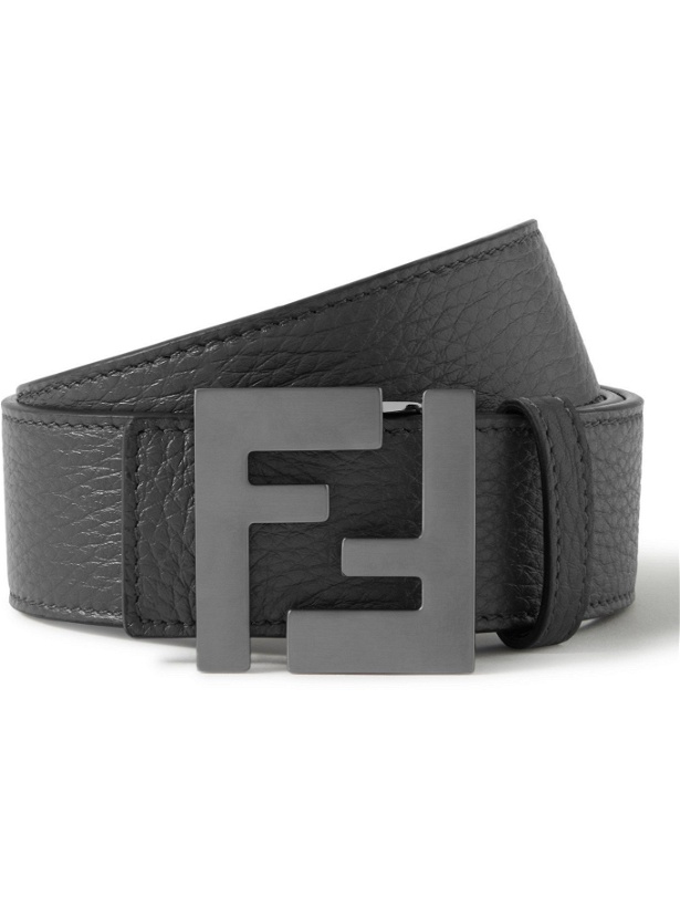 Photo: FENDI - Reversible Logo-Print Leather Belt - Gray - EU 85