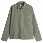 END. x Ronning Men's Seersucker Shirt in Green Seersucker