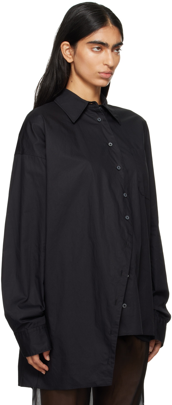 Ann Demeulemeester Black Daria Drop Shoulder Shirt Ann Demeulemeester