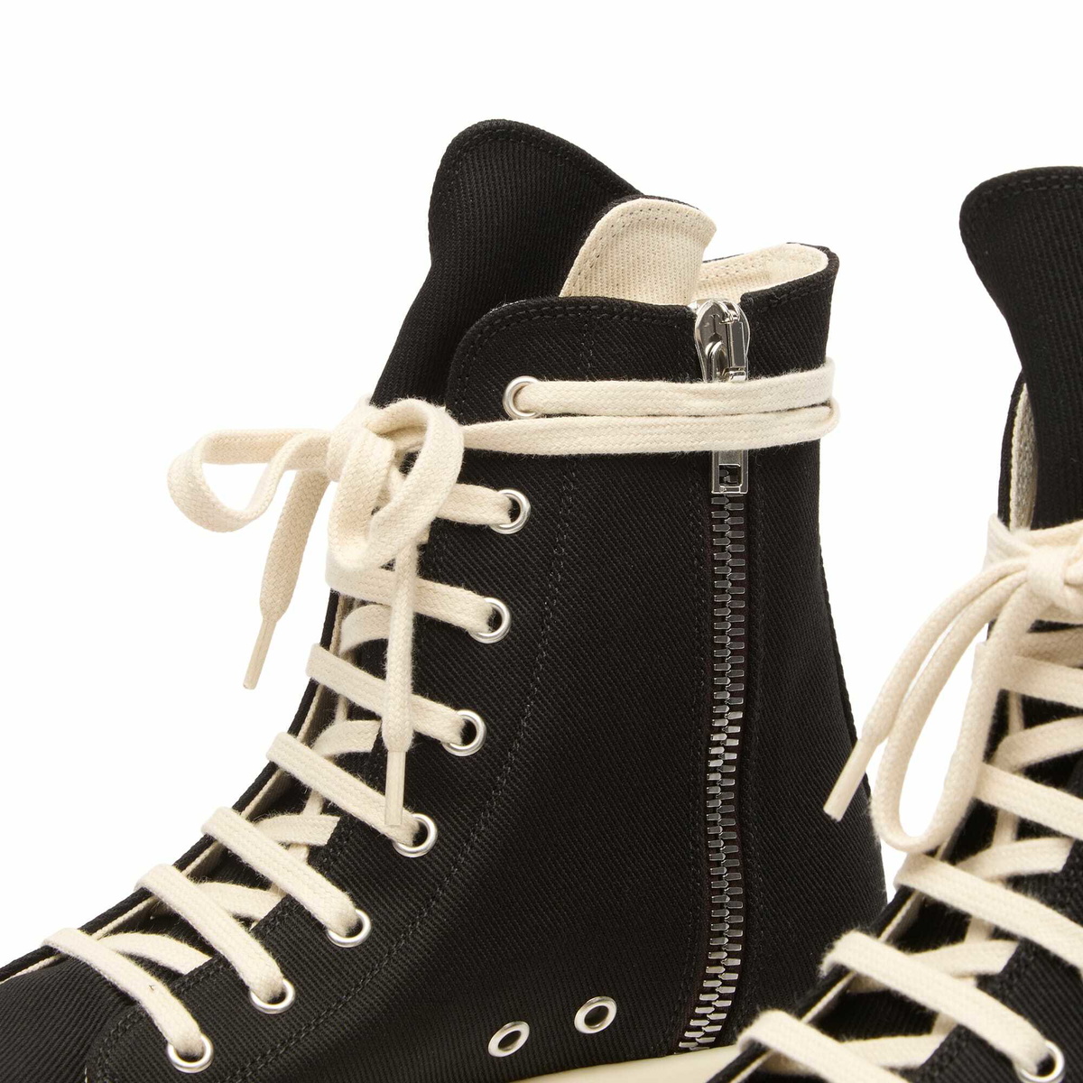 Rick Owens DRKSHDW Women's Denim Sneakers in Black/Milk
