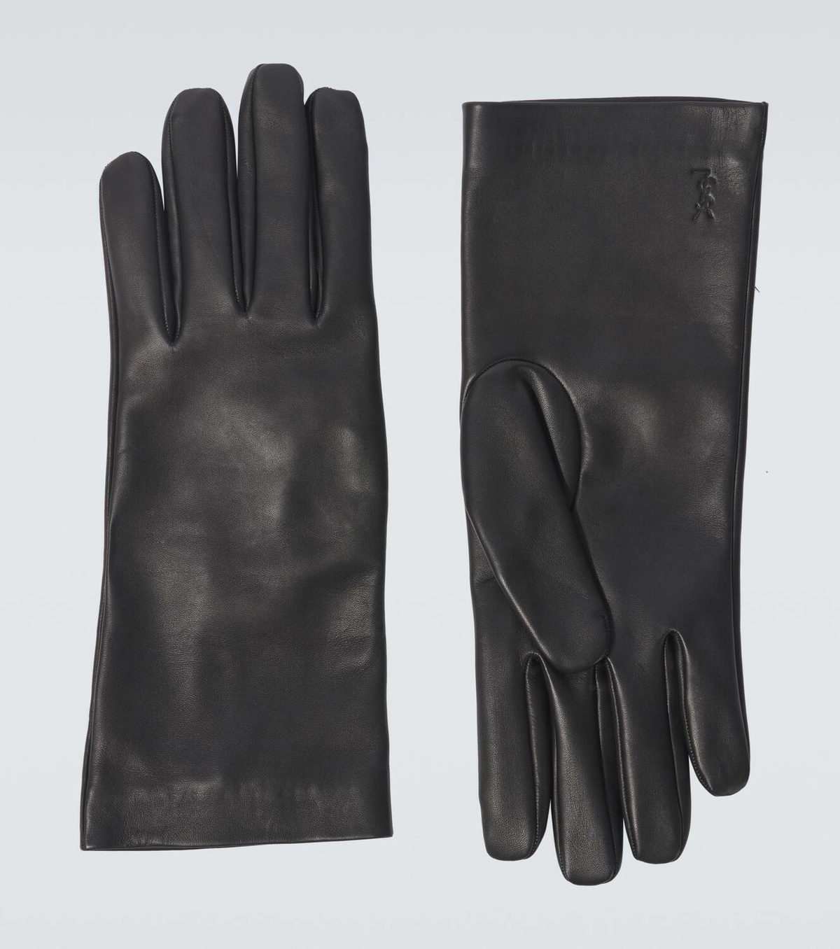 手袋 SAINT LAURENT Black Leather Gloves Saint Laurent Leather Gloves in Black | FWRD