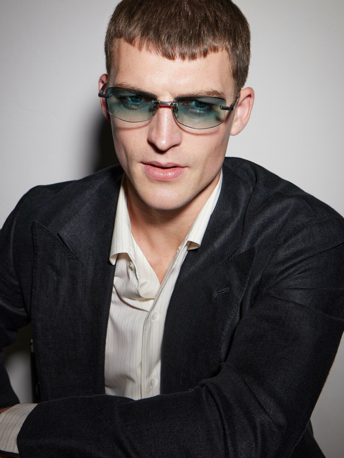 DITA - Trysim.75 Square-Frame Gold and Silver-Tone Titanium Sunglasses