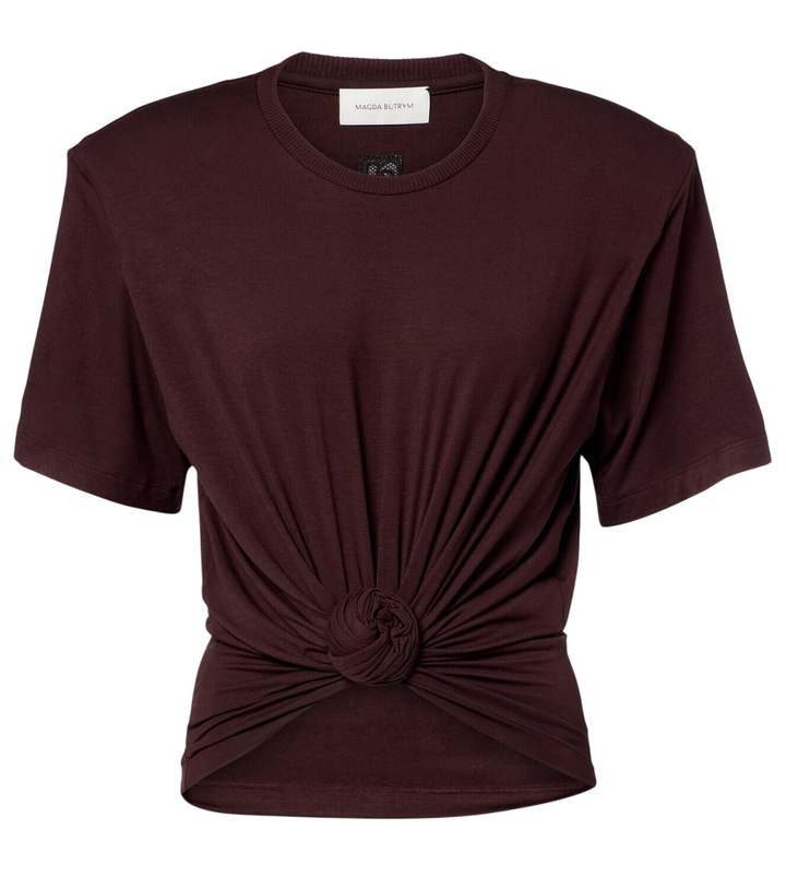 Photo: Magda Butrym Floral-appliqué jersey T-shirt