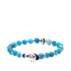 Mikia Men's Stone Bracelet in Blue Apatite