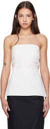 St. Agni White Strapless Tie Back Tank Top