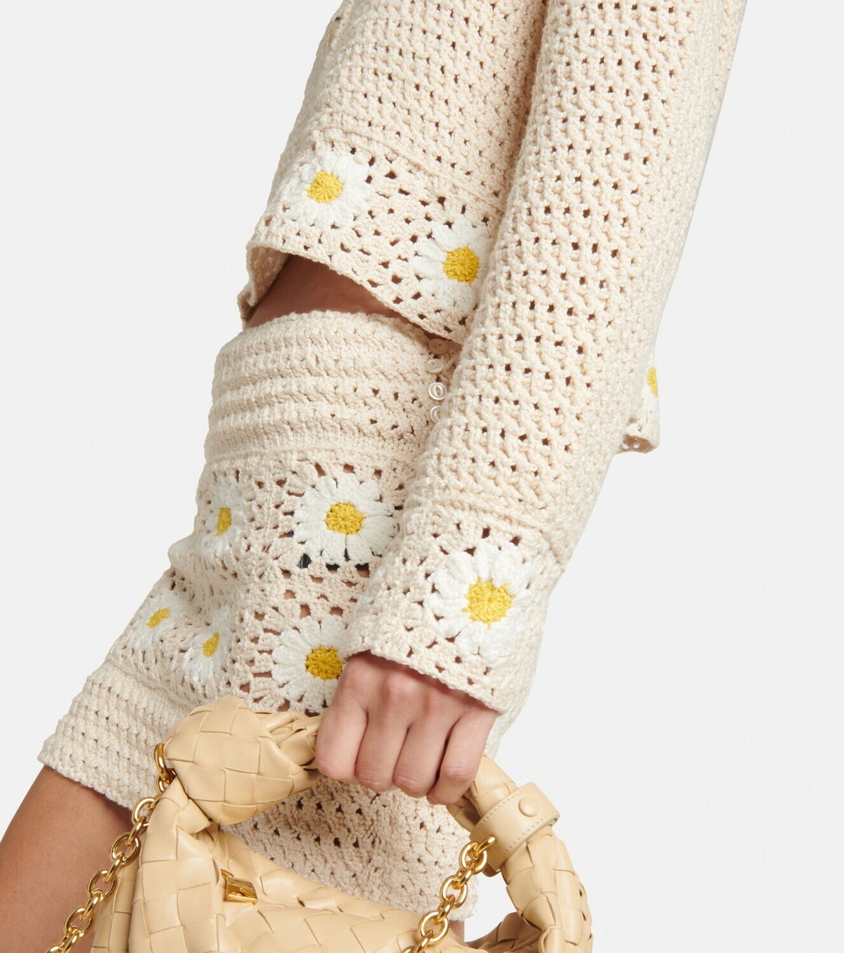 Alanui - Daisy cropped crocheted cardigan