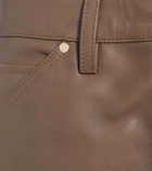 Goldsign High-rise leather Bermuda shorts