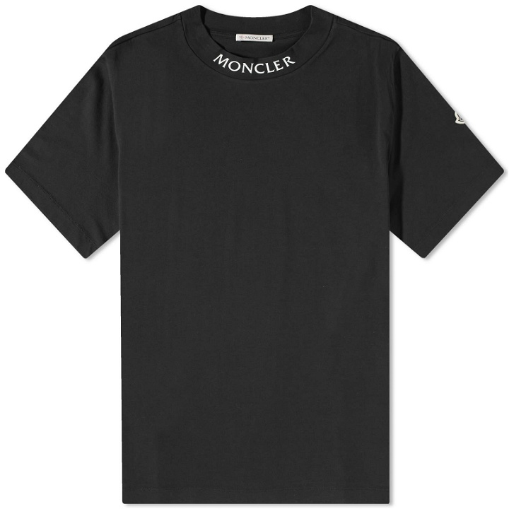 Photo: Moncler Men's Logo Collar T-Shirt in Black