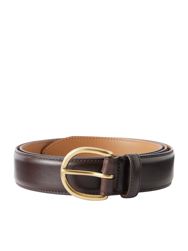 Photo: MORJAS - 3cm Leather Belt - Brown