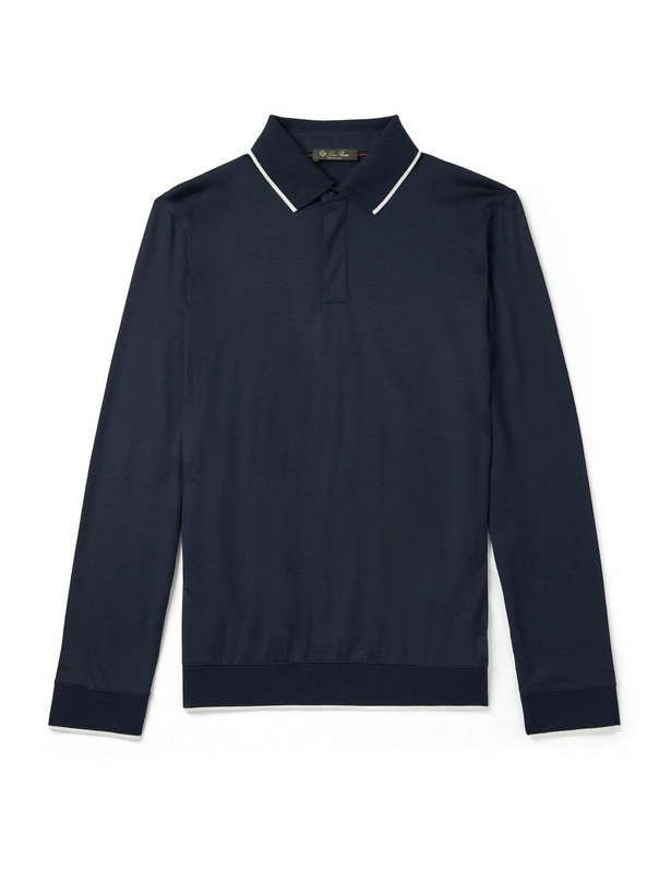 Photo: Loro Piana - Wish® Wool Polo Shirt - Blue