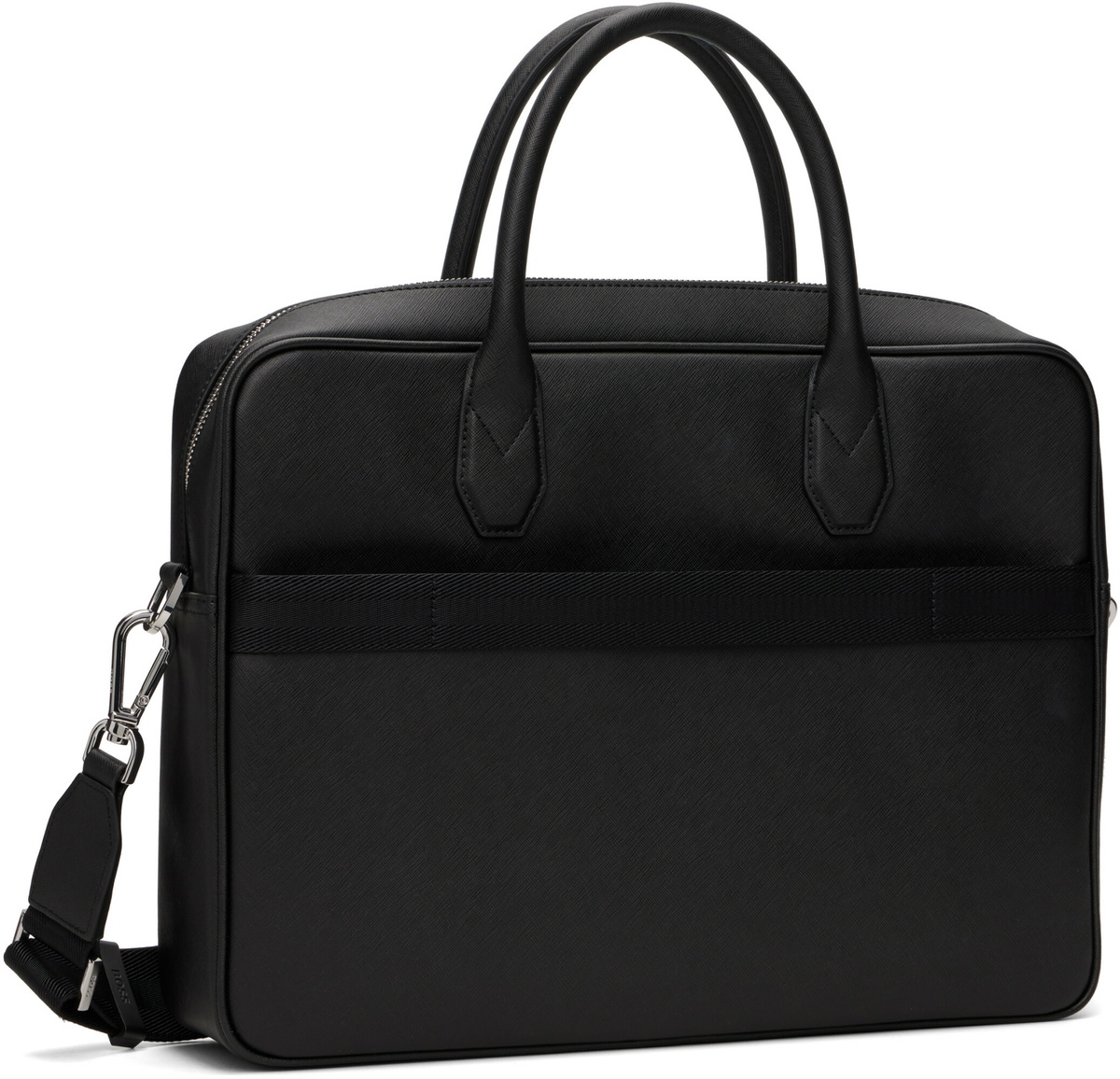 BOSS Black Logo Lettering Grained Briefcase