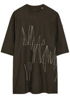 Rick Owens X Moncler Jumbo Embroidered Cotton T-shirt Brown