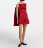 Givenchy Sliced caped silk duchess satin minidress