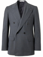 UMIT BENAN B - Double-Breasted Wool Suit Jacket - Gray