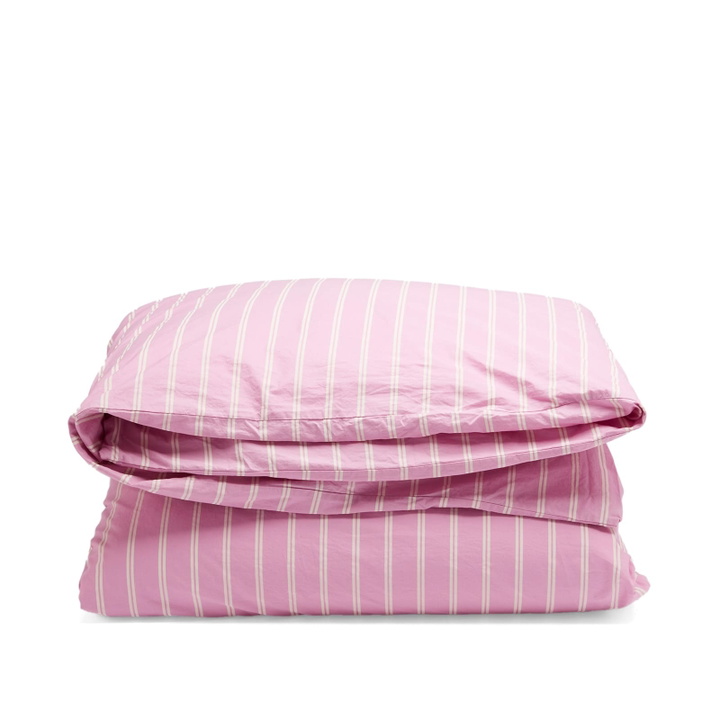 Photo: Tekla Fabrics Double Duvet in Mallow Pink Stripes 