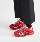BALENCIAGA - Track Nylon, Mesh and Rubber Sneakers - Red