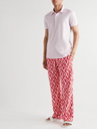 Orlebar Brown - Hobie Straight-Leg Cotton-Blend Terry Jacquard Drawstring Trousers - Red