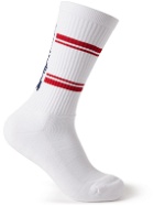 ICECREAM - Logo-Jacquard Striped Ribbed Cotton-Blend Socks